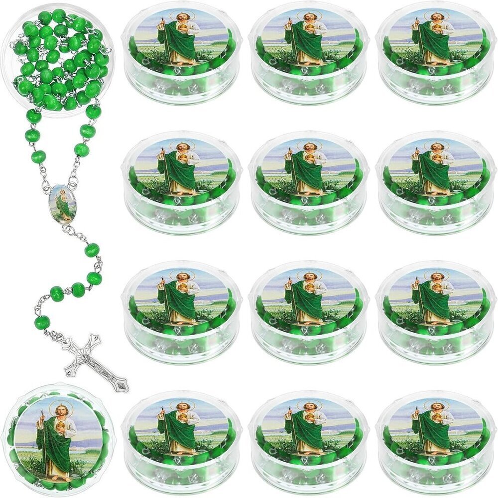 24 Pack Scented Catholic Rosary Beads Necklaces with Cross and Gift Boxes